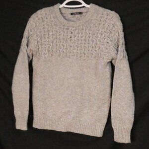 INCITY Women size 46 Grey Cable Knit Sweater With Textured Cable Knit Pattern